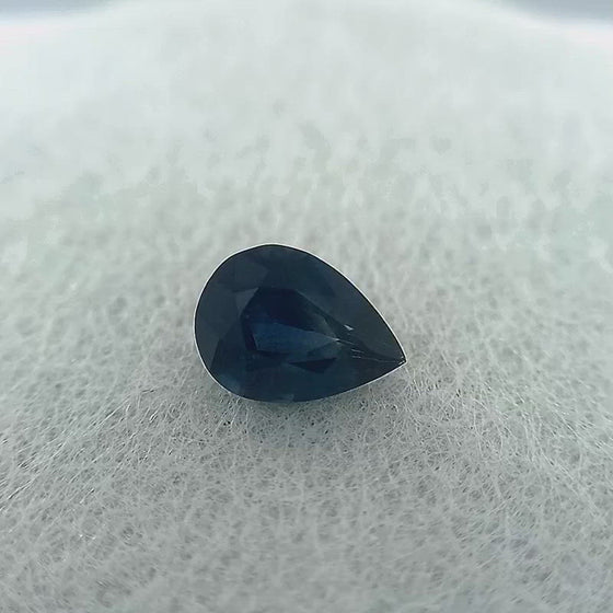 1.03ct Dark Teal Blue Sapphire Pear Cut