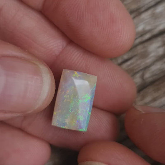 7.47ct Opalized Wood/Pipe Opal Rectangular Cut