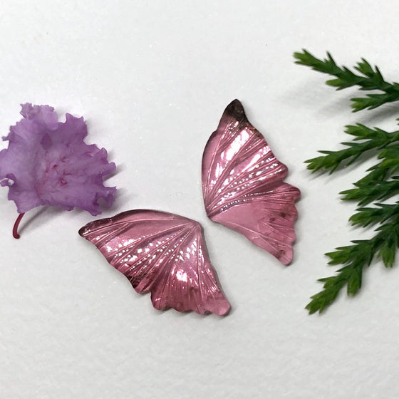 This beautiful Pair of Pale pink Tourmaline butterfly wings are ready to be set into a lovely pendant