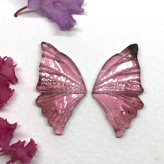 This beautiful Pair of Pale pink Tourmaline butterfly wings are ready to be set into a lovely pendant