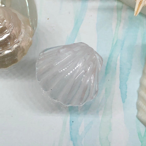  rose quartz sea shell carving 