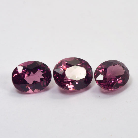 4.32ct TW Rhodolite Garnet Oval Cut Set