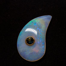  23.15ct TW Australian Opal/Sapphire/Gold Carving