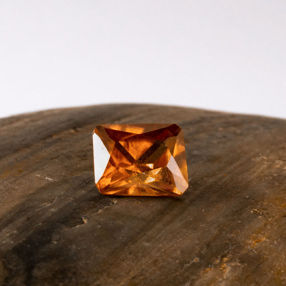This sparkling natural zircon is a lively piece and eye clean with just a slight silkiness to the naked eye. This piece is unheated and was responsibly sourced from Madagascar.