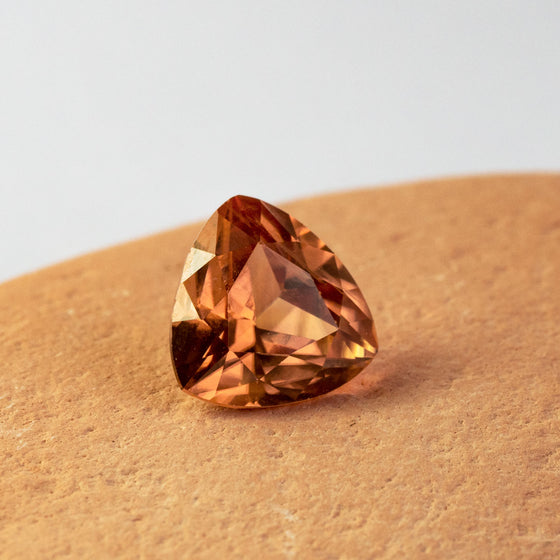 This light orange zircon has a hint of peach to its tone and is both eye and loupe clean. This piece is unheated and was responsibly sourced from Madagascar.