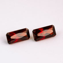  pair of garnets are a deep burgandy with a hint of orange. This pair are unheated and were responsibly sourced as rough gems from Mozambique