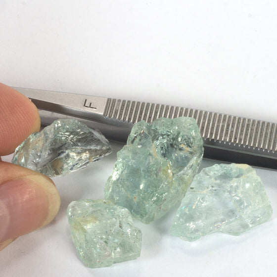 54.5ct Light Blue Aquamarine Rough Parcel