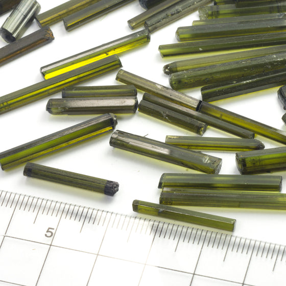 30ct Green Tourmaline Rod Crystal Parcel