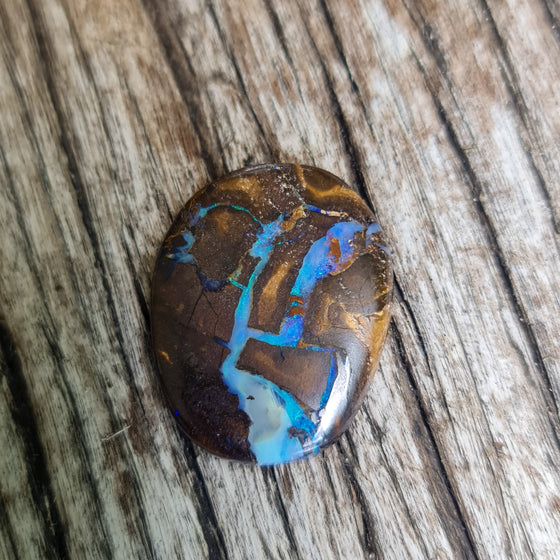 24.3ct Matrix Boulder Opal Free-Form Cabochon Cut