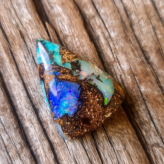 27.25ct Boulder Opal Pear Shape Cabochon