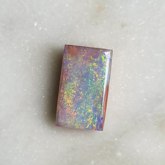 7.96ct Opalized Wood/Pipe Opal Rectangular Cut