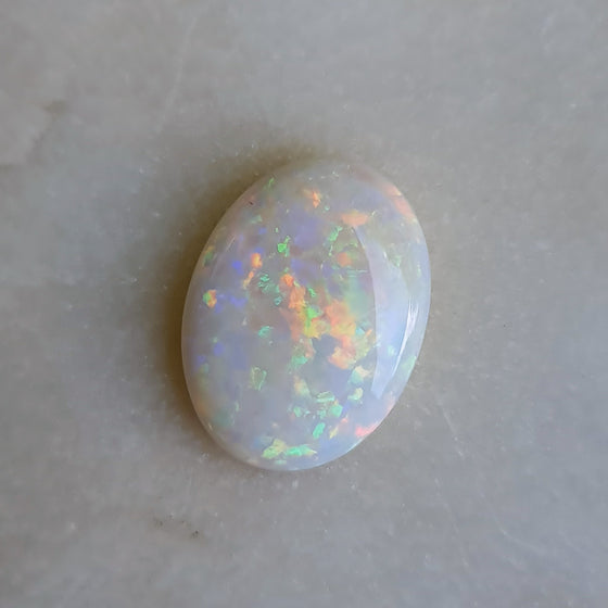8.72ct Oval Cut White Opal