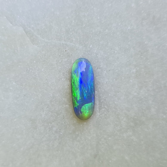 0.96ct Elongated Oval Semi-Black Opal Cabochon