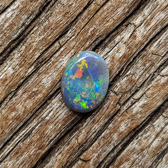 1.37ct Oval Semi-Black Opal Cabochon