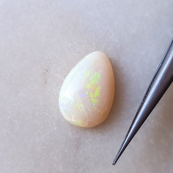 5.84ct Pear-Shaped White Opal Cabochon