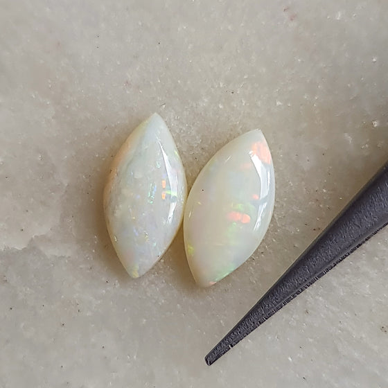 2.46ct White Opal Marquise Cut Pair