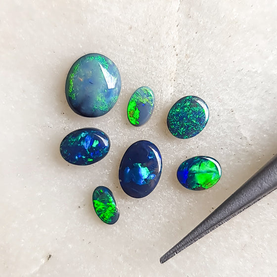 2.59ct Black Opal Oval Cabochon Parcel