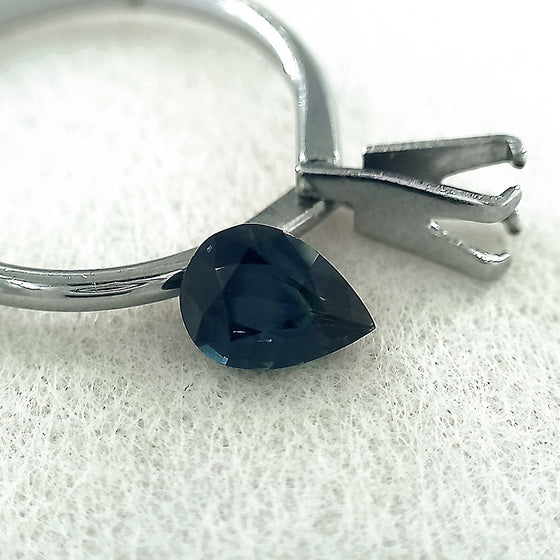 1.03ct Dark Teal Blue Sapphire Pear Cut