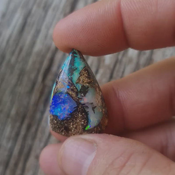 27.25ct Boulder Opal Pear Shape Cabochon