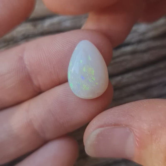 5.84ct Pear-Shaped White Opal Cabochon