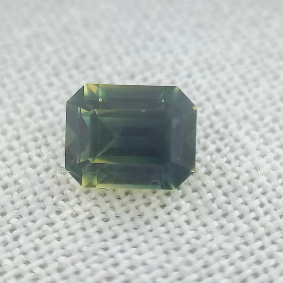 0.72ct Australian Parti Sapphire Emerald Cut