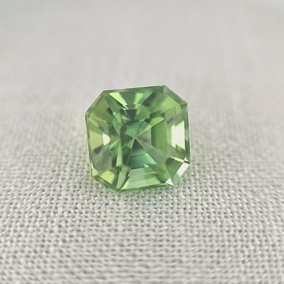 3.87ct Light Green Tourmaline Square Emerald Cut