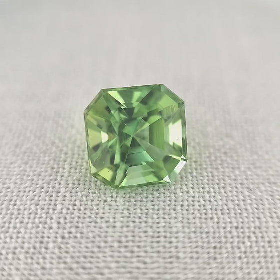 3.87ct Light Green Tourmaline Square Emerald Cut