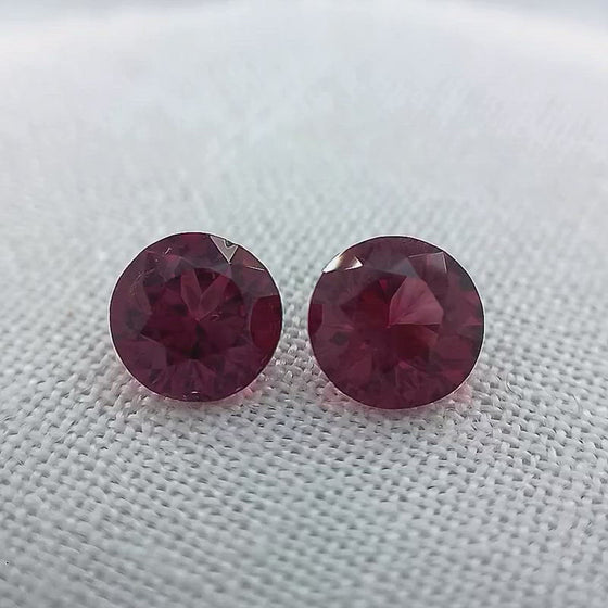 2.06ct Pink Garnet Round Cut Pair