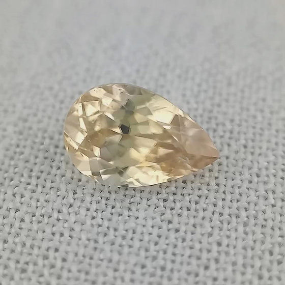 1.86ct Australian Pale Yellow Zircon Pear Cut