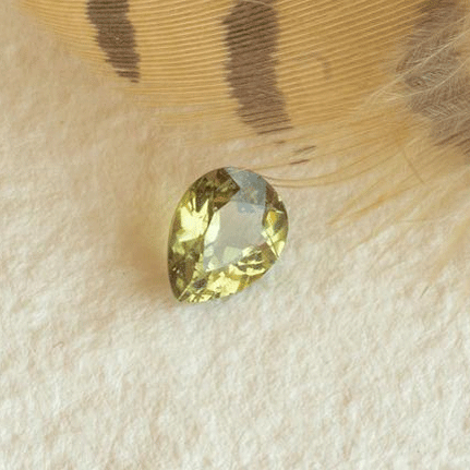 1.19ct Yellow Green Pear Cut Sapphire