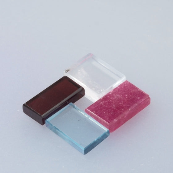13.40ct Ruby/Aquamarine/Garnet/Crystal Flat Cut Parcel, custom cut ruby and aquamarine, for jewellery designers, 