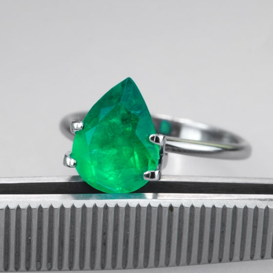 2.33ct Pear Cut Colombian (Muzo Mine) Emerald