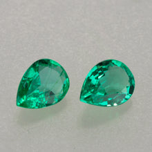  1.95ct Pear Cut Colombian Crystal Quality Emerald Pair