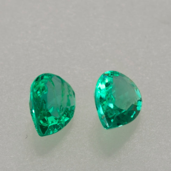 1.95ct Pear Cut Colombian Crystal Quality Emerald Pair