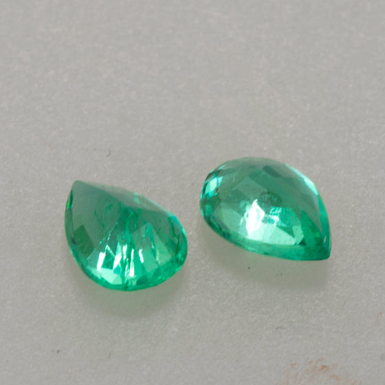 1.95ct Pear Cut Colombian Crystal Quality Emerald Pair