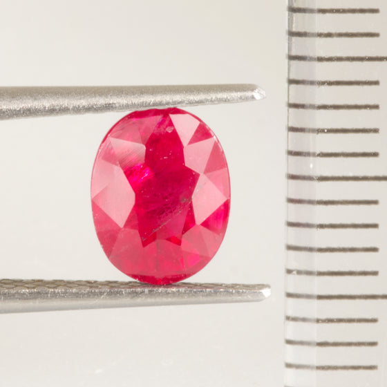 1.53ct Burmese Oval Ruby, ruby birthstone for July, Burmese ruby, rich red saturation ruby