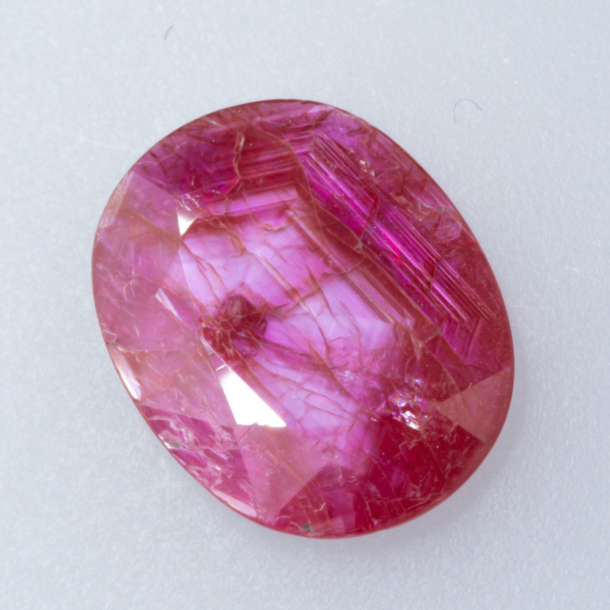3.85ct Flat Oval Cut Ruby (with silk pattern) : Lawson Gems - Rough and ...
