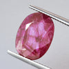 3.85ct Flat Oval Cut Ruby (with silk pattern), mozambique ruby, ruby is july birthstone