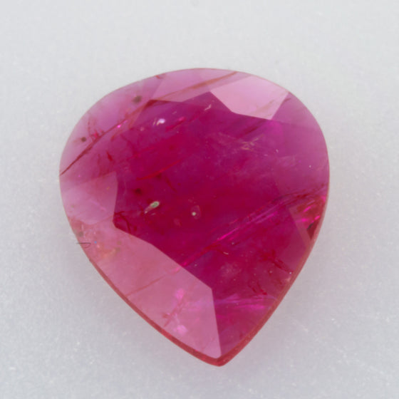 3.34ct Flat Pear Cut Ruby, mozambique ruby, ruby birthstone for july