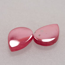  2.10ct Pear Shape Flat Cut Ruby Pair, mozambique ruby, july birthstone