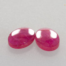  2.31ct 8x6mm Oval Shape Flat Cut Ruby Pair, mozambique ruby, july birthstone