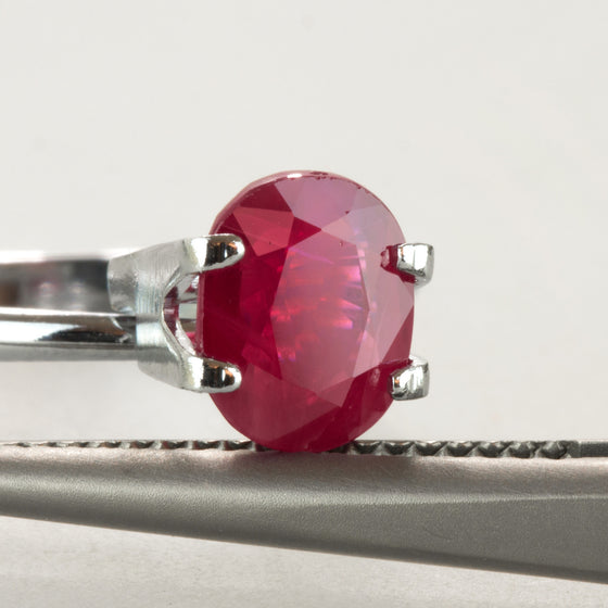 1.77ct Oval Cut Ruby, ruby birthstone for July, Mozambique ruby, rich deep red ruby