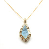 Aquamarine Shard and Diamond Pendant in 10k Gold