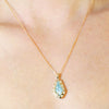 Aquamarine Shard and Diamond Pendant in 10k Gold