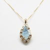 Aquamarine Shard and Diamond Pendant in 10k Gold