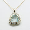 Aquamarine Shard and Diamond Pendant in 10k Gold