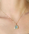 Aquamarine Shard and Diamond Pendant in 10k Gold