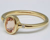 Light Orange Tourmaline and Diamond Ring