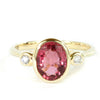 9x7 Oval Tourmaline and Diamond 10k Gold Ring 