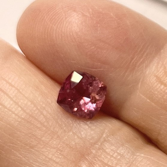 1.08ct Cushion Cut Deep Orange Pink Sapphire